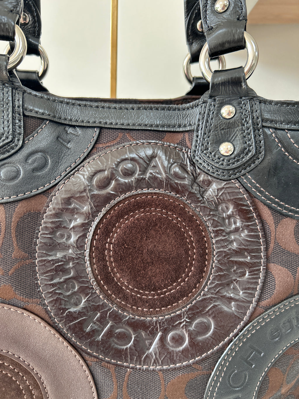 Vintage Coach patchwork shoulder bag