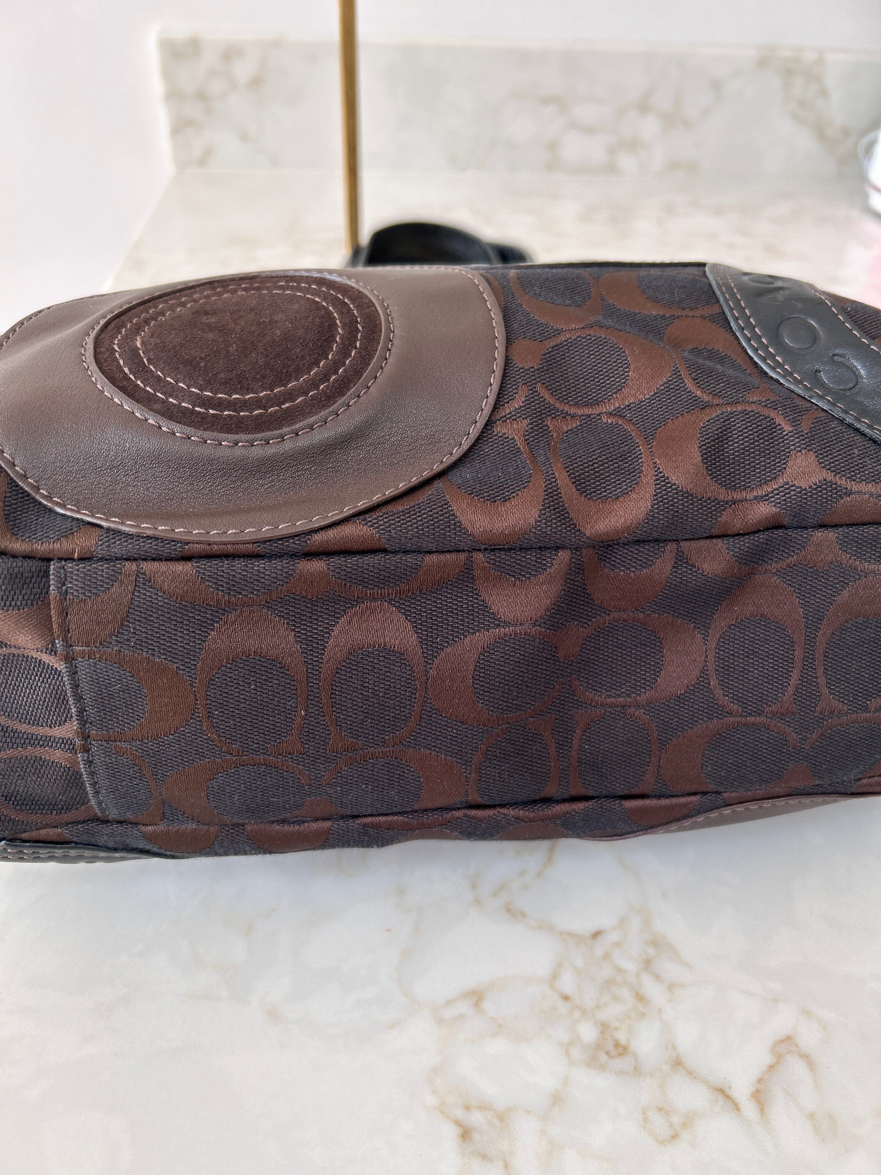 Vintage Coach patchwork shoulder bag