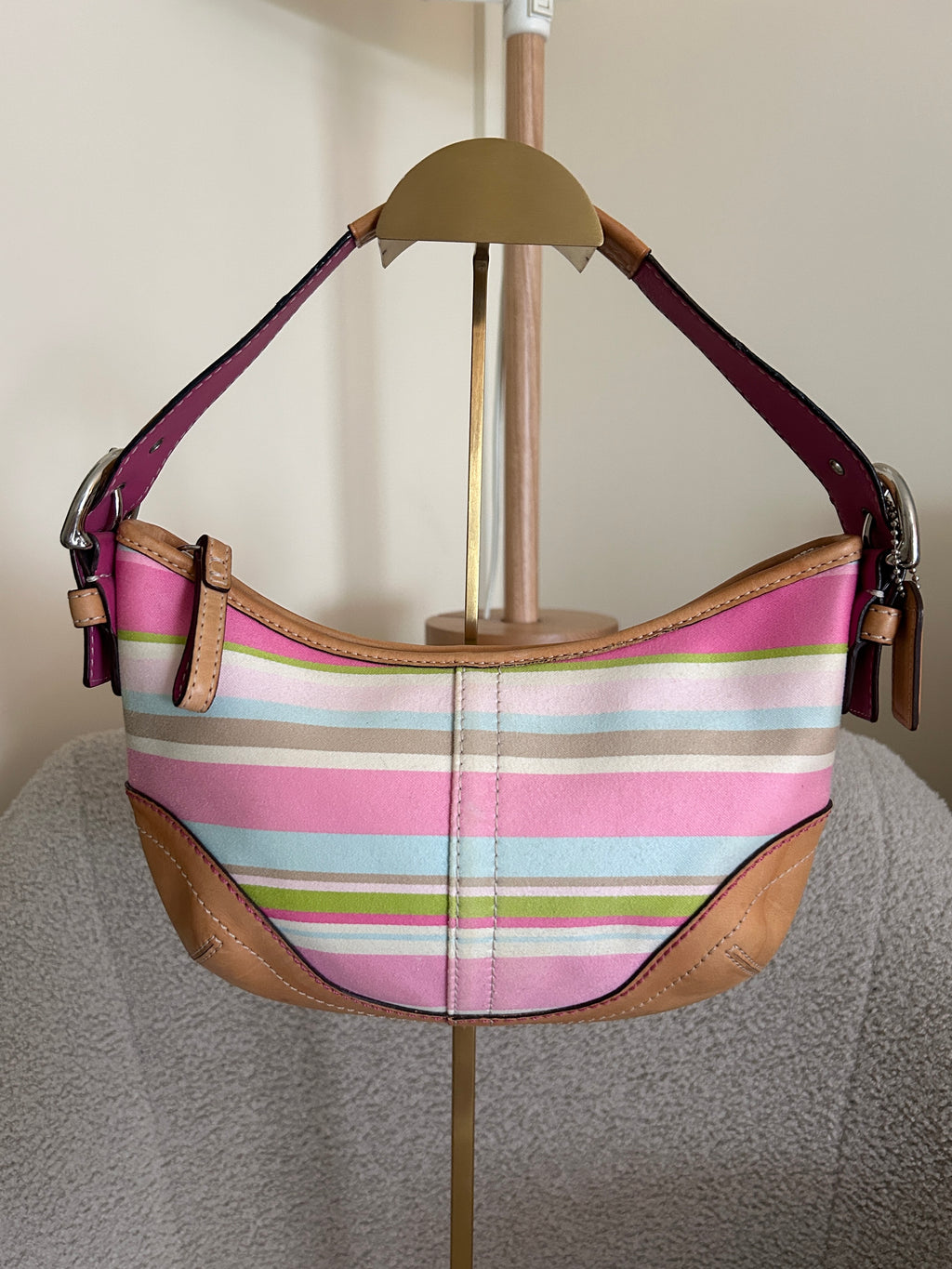 Vintage Coach stripe shoulder bag