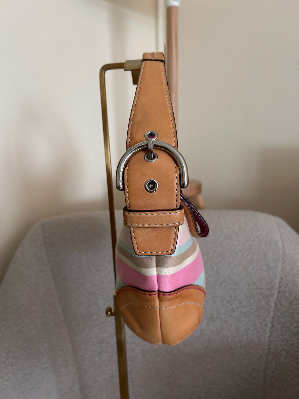 Vintage Coach stripe shoulder bag