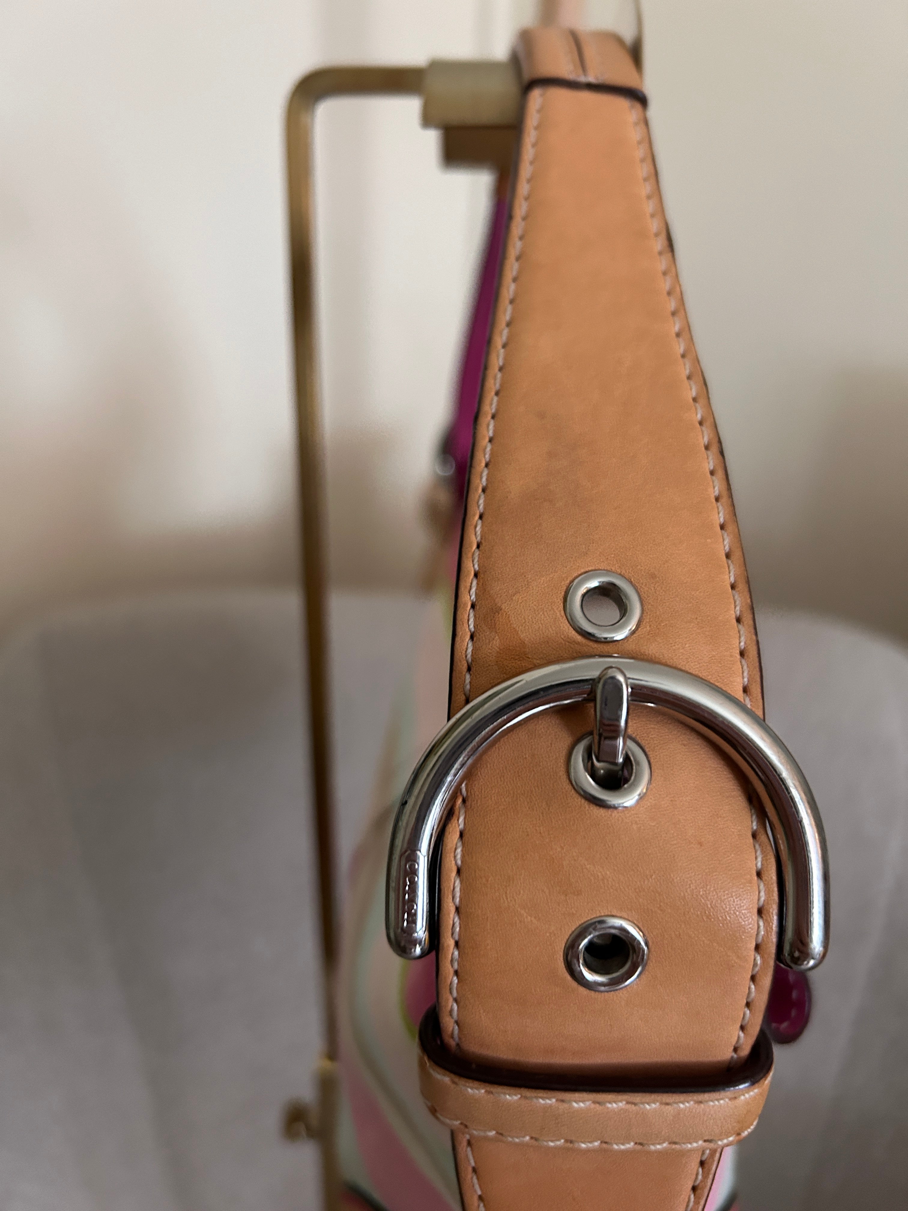 Vintage Coach stripe shoulder bag