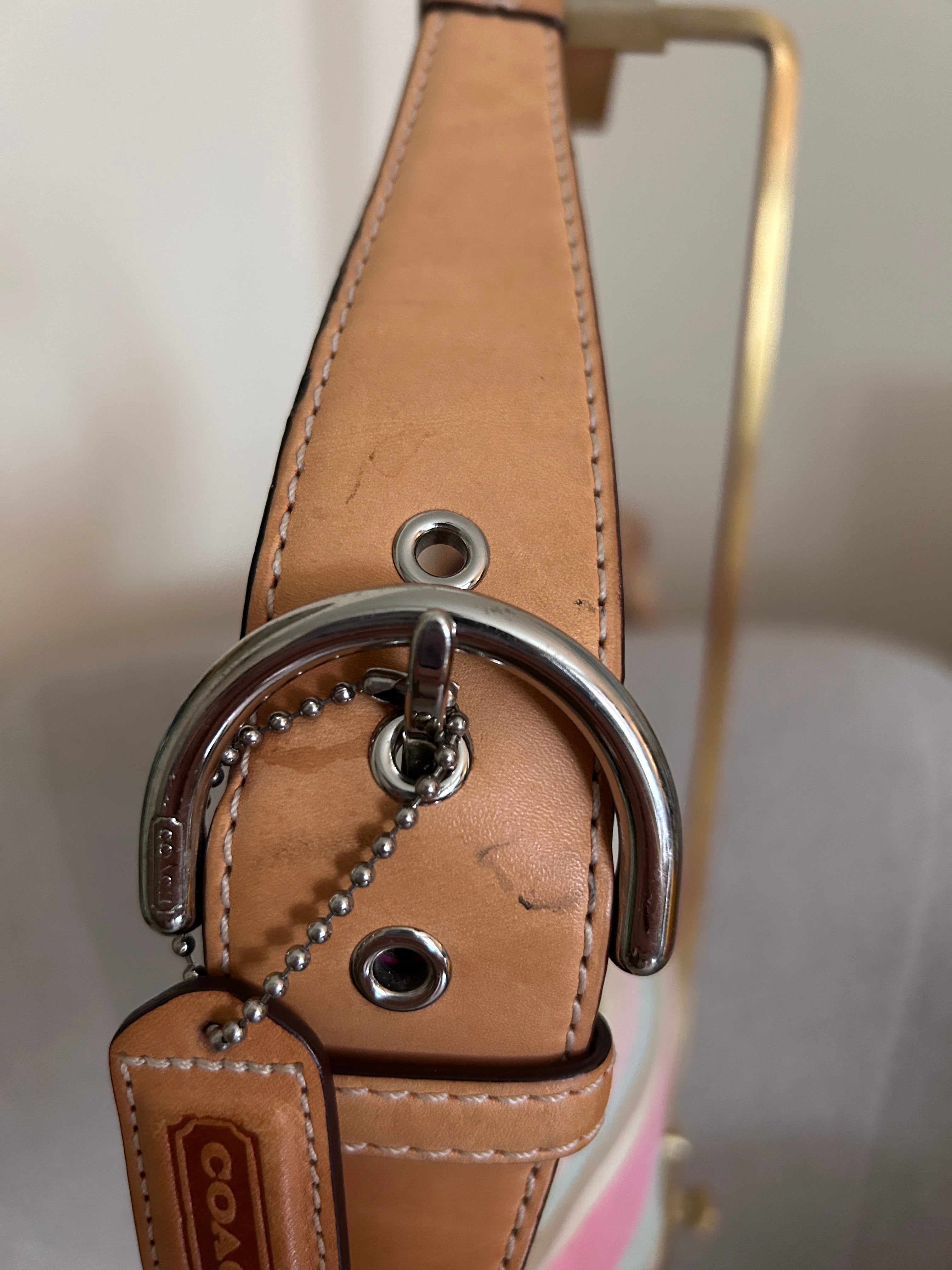Vintage Coach stripe shoulder bag