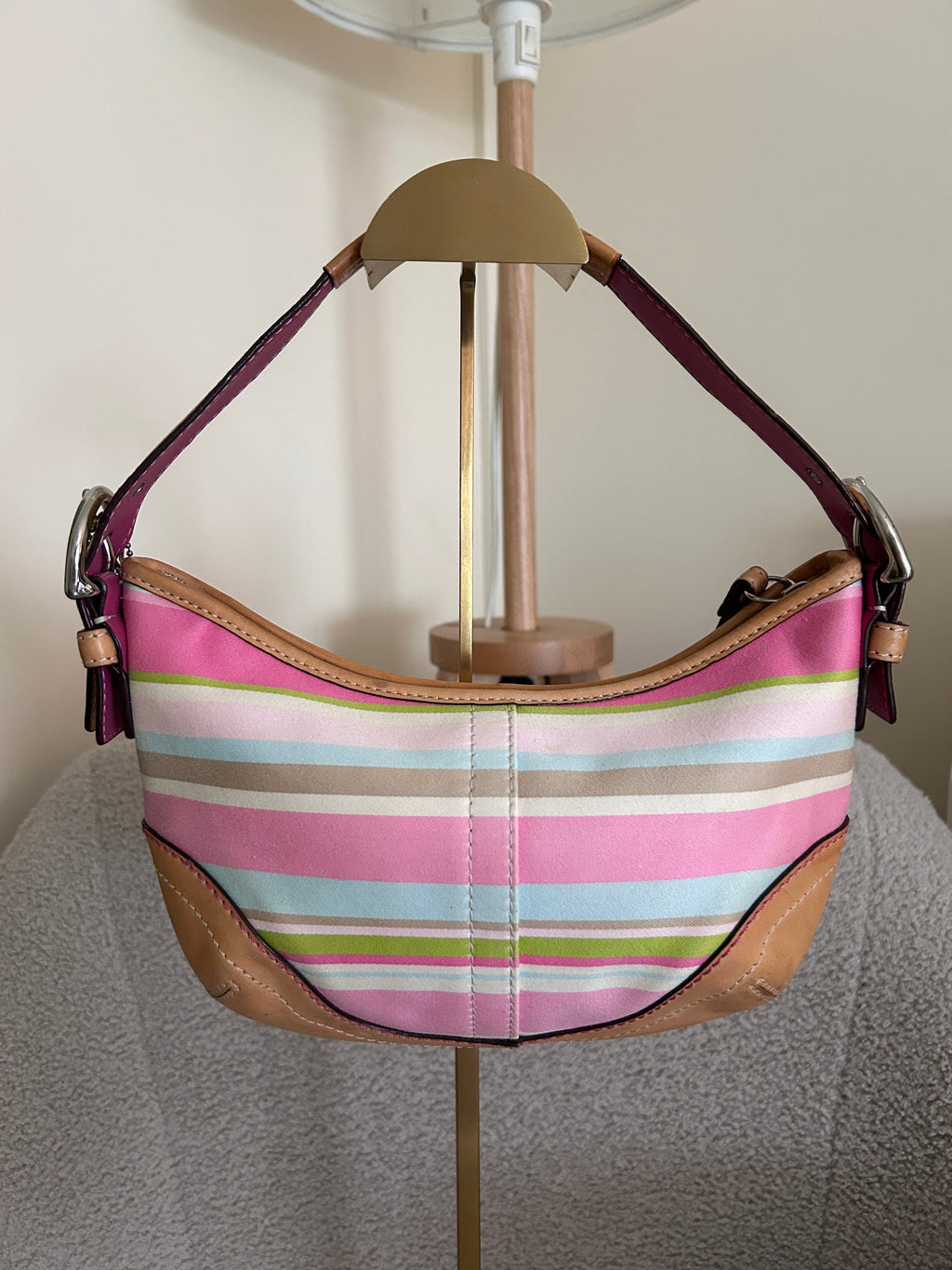 Vintage Coach stripe shoulder bag