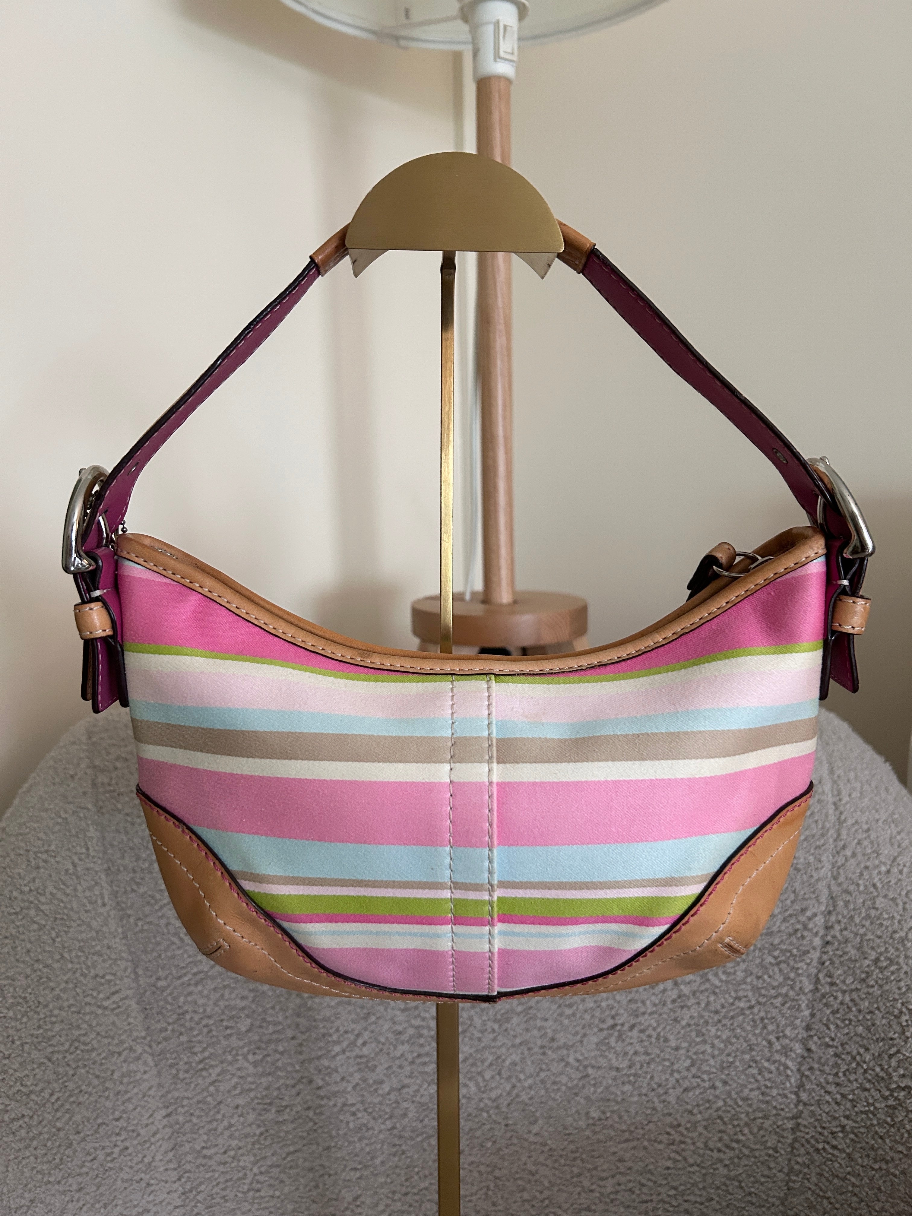 Vintage Coach stripe shoulder bag