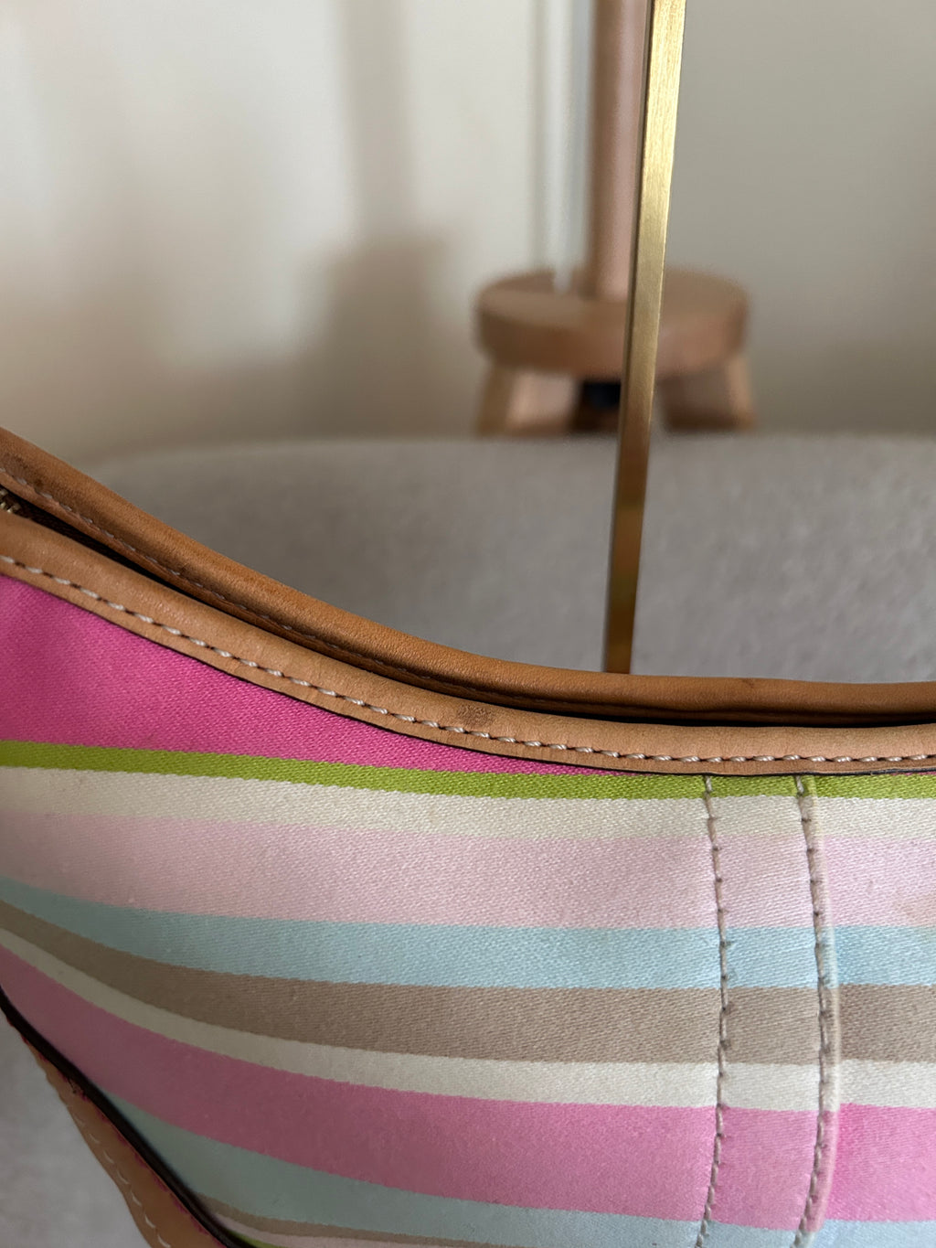 Vintage Coach stripe shoulder bag