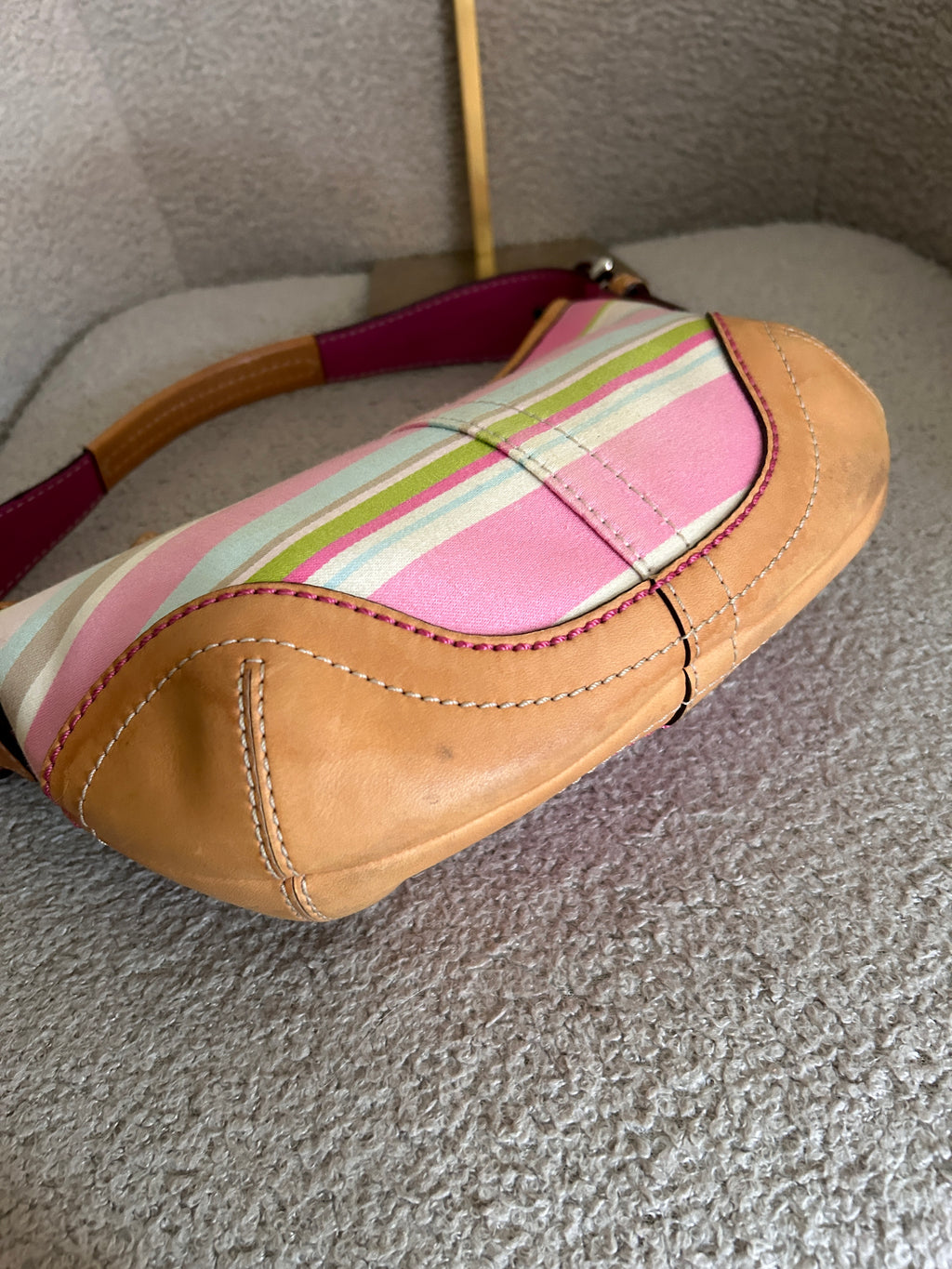 Vintage Coach stripe shoulder bag