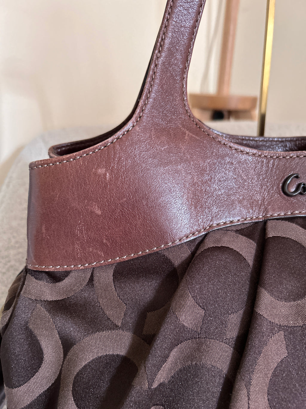Vintage Coach chocolate brown shoulder bag