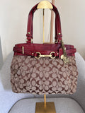 Vintage Coach red leather shoulder bag