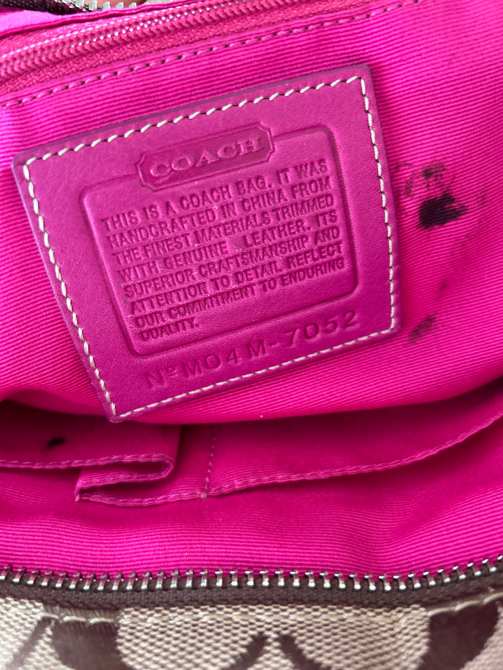 Vintage Coach pink suede shoulder bag
