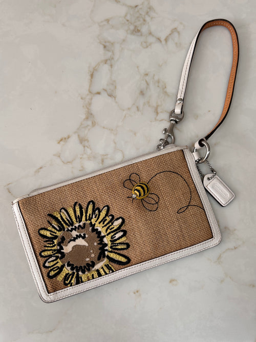 Vintage Coach bee wristlet
