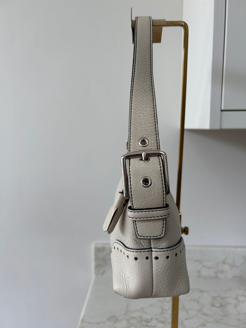 Vintage Coach leather baguette shoulder bag