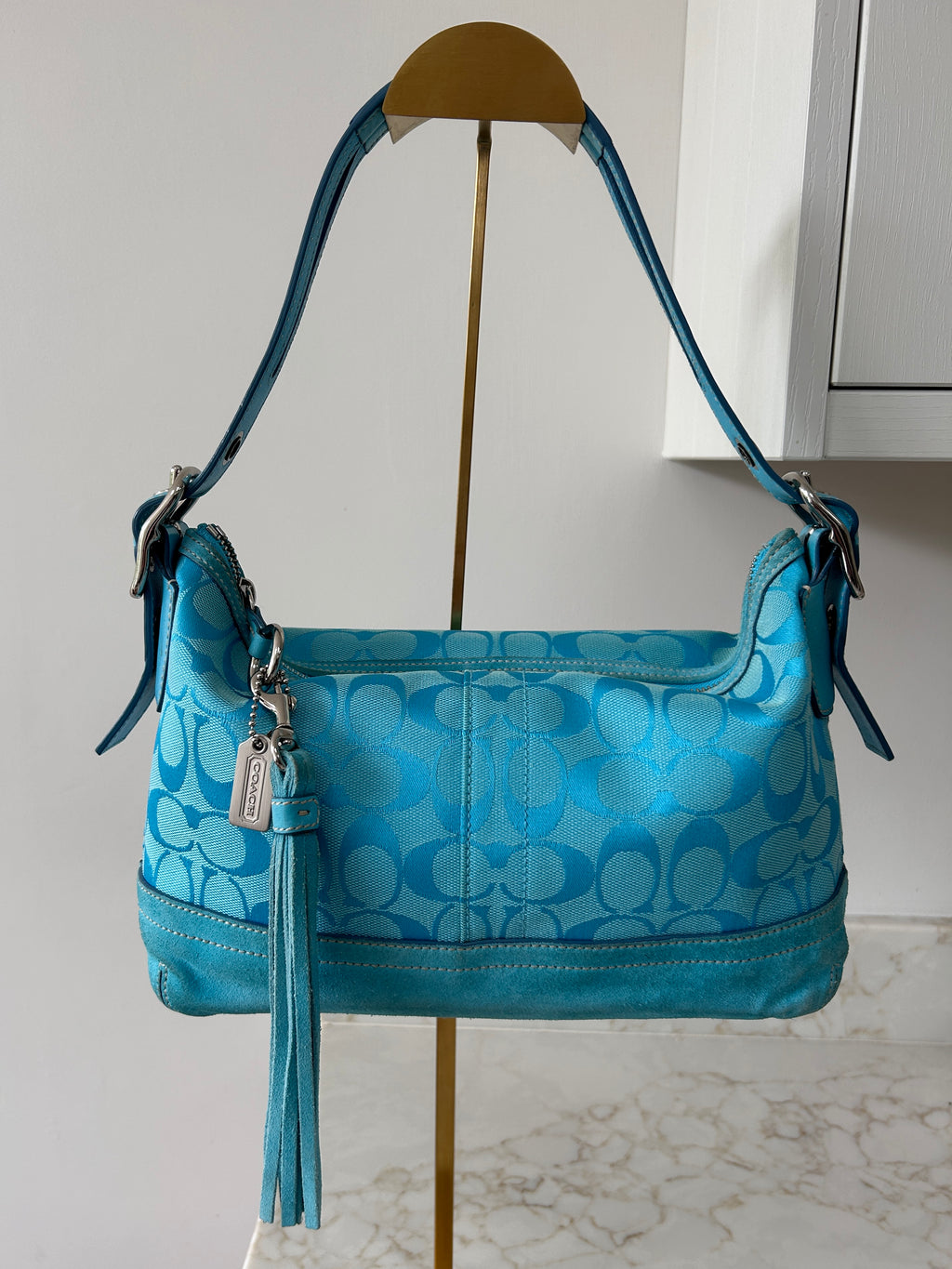Vintage Coach blue shoulder bag
