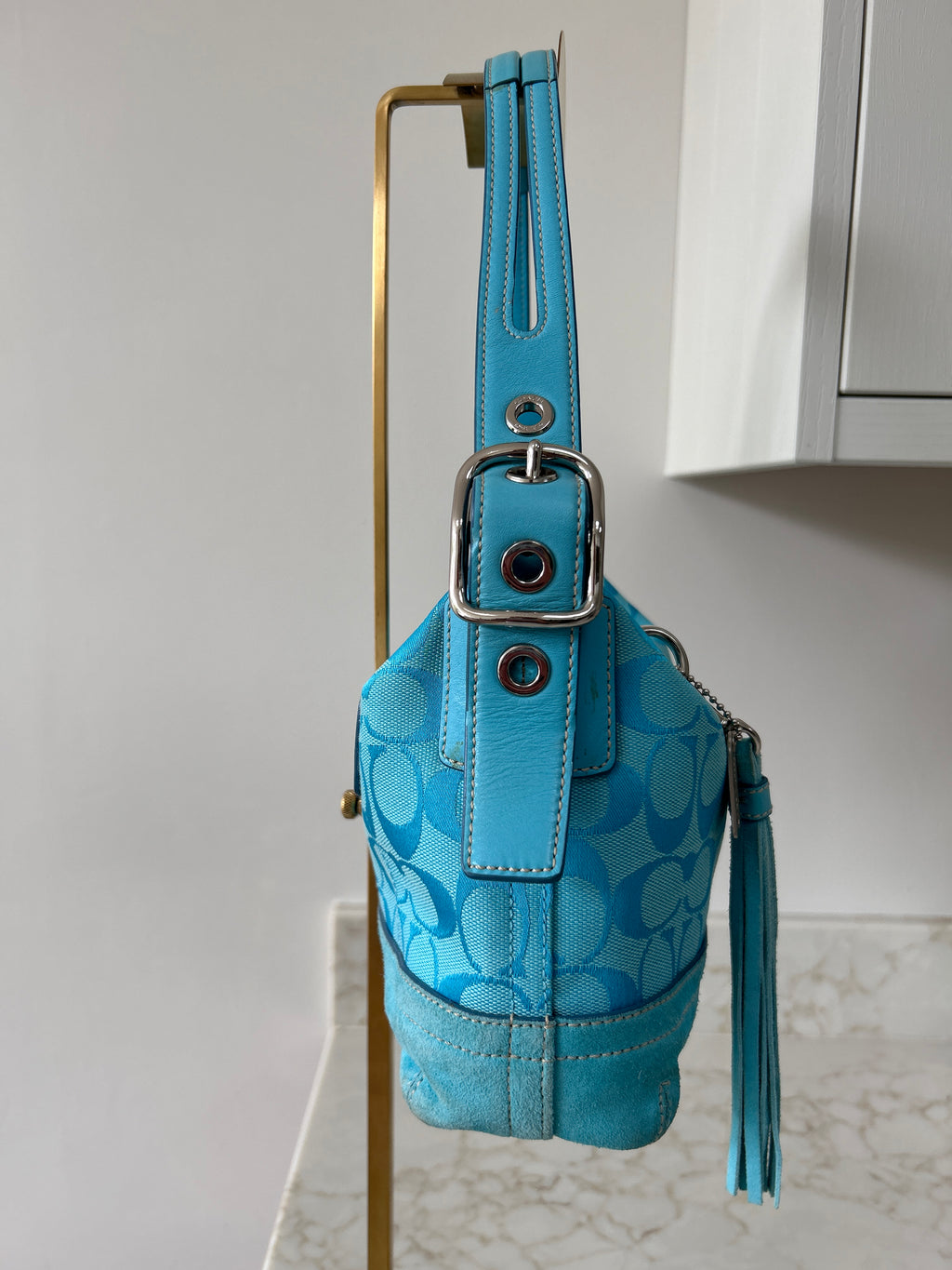 Vintage Coach blue shoulder bag