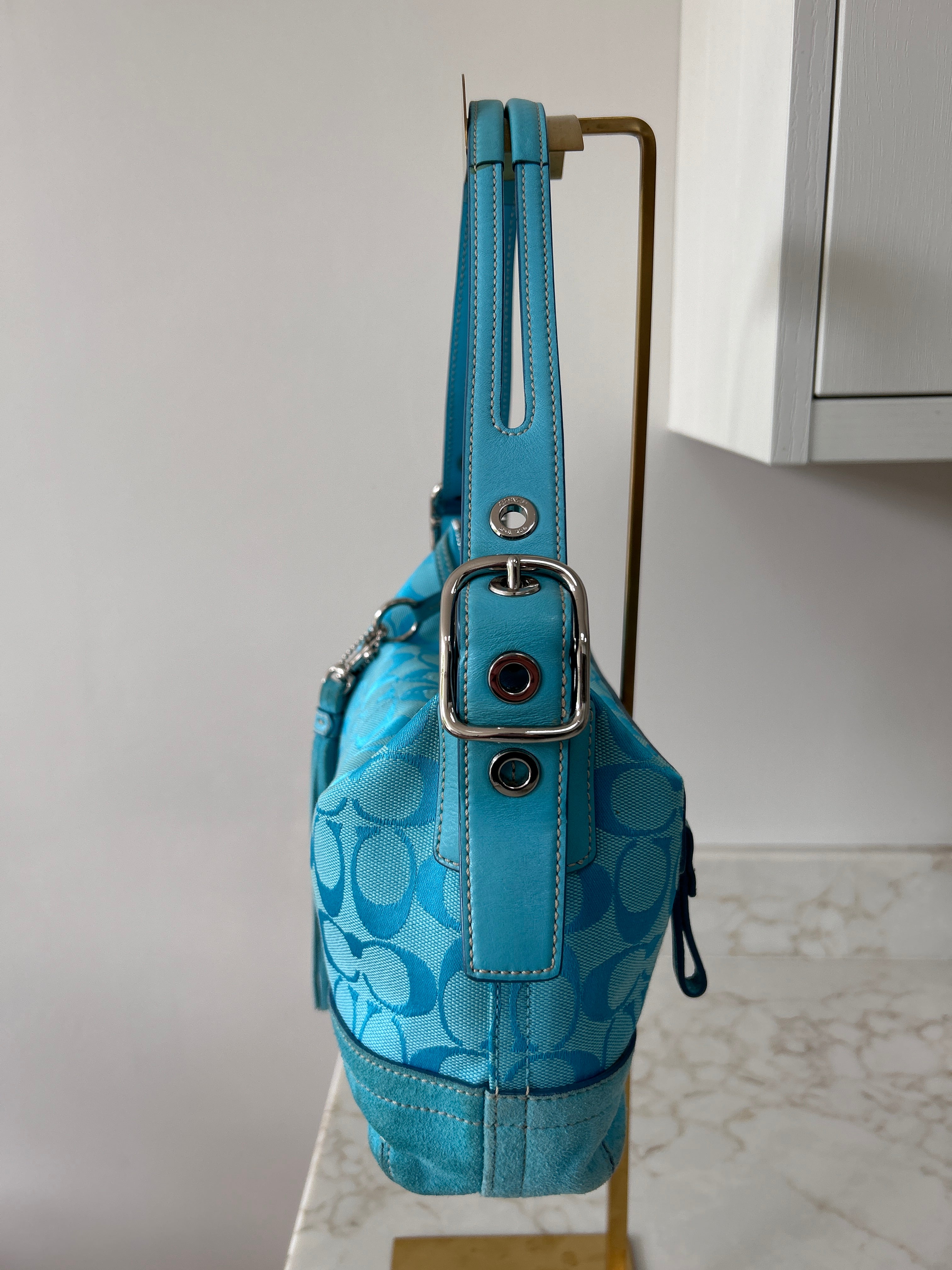 Vintage Coach blue shoulder bag
