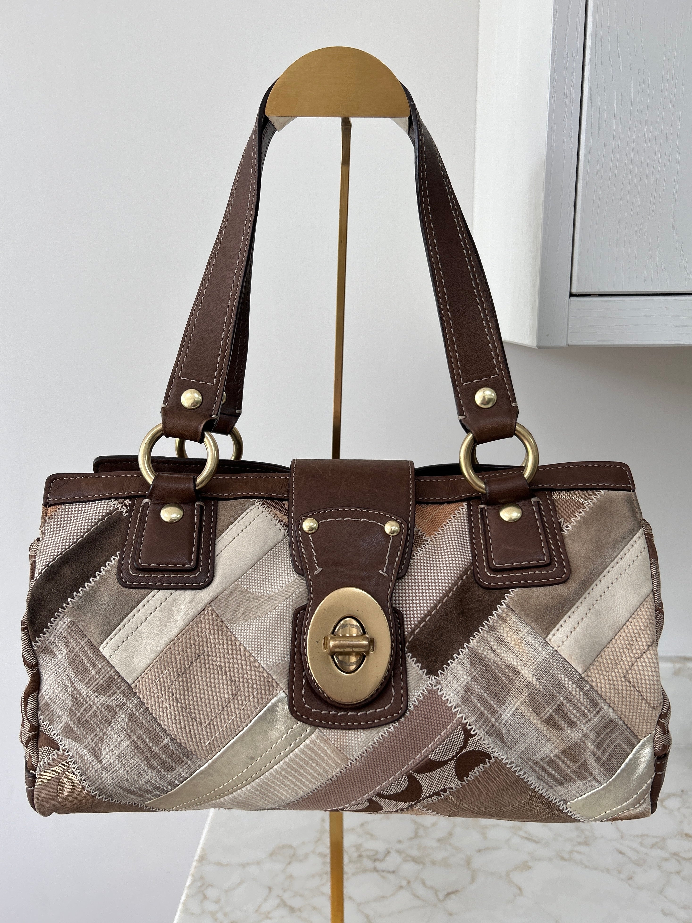 Vintage Coach patchwork shoulder bag