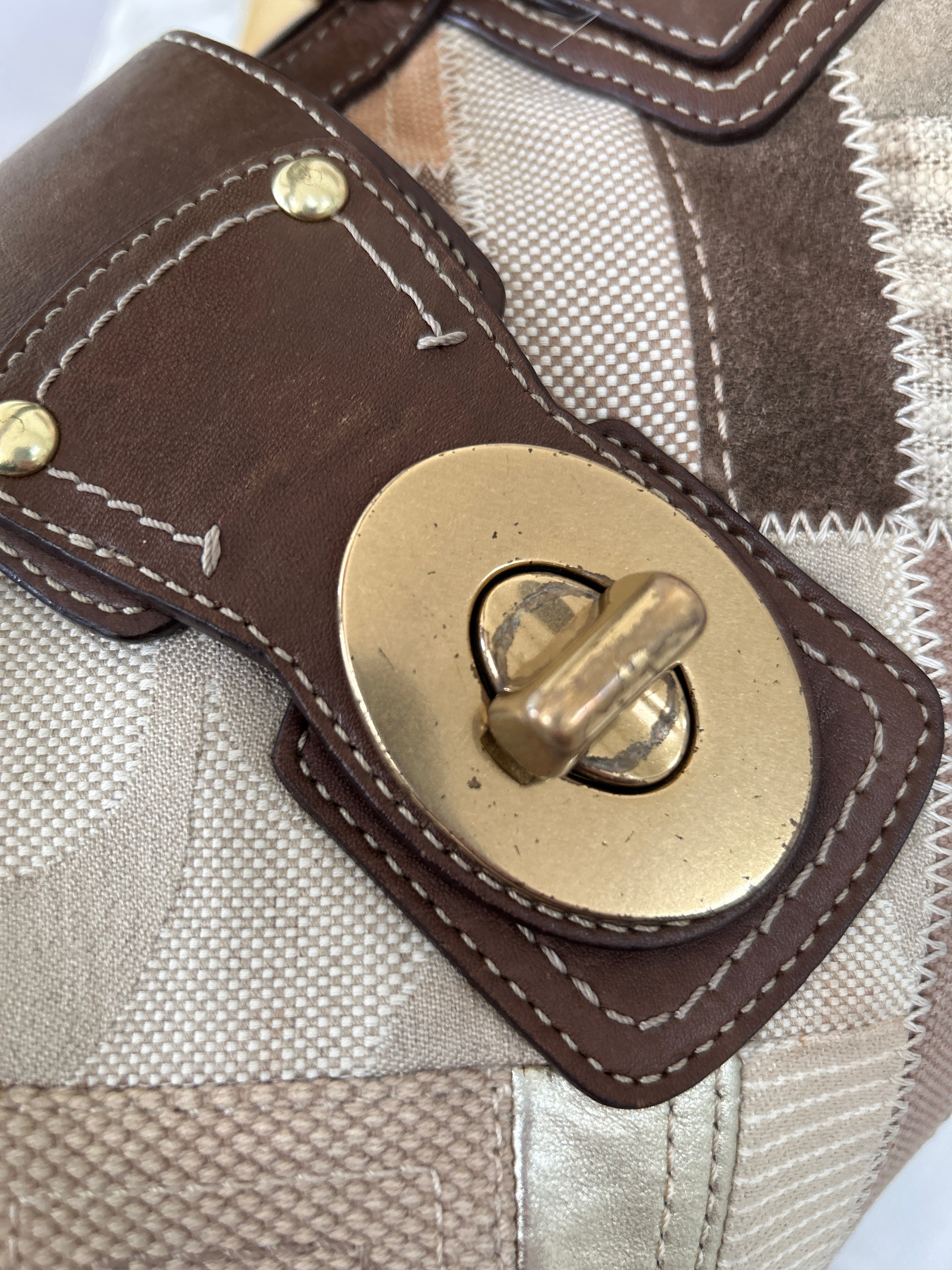 Vintage Coach patchwork shoulder bag
