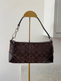 Vintage Coach chocolate brown baguette shoulder bag