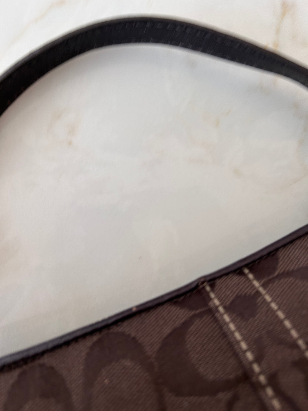 Vintage Coach chocolate brown baguette shoulder bag