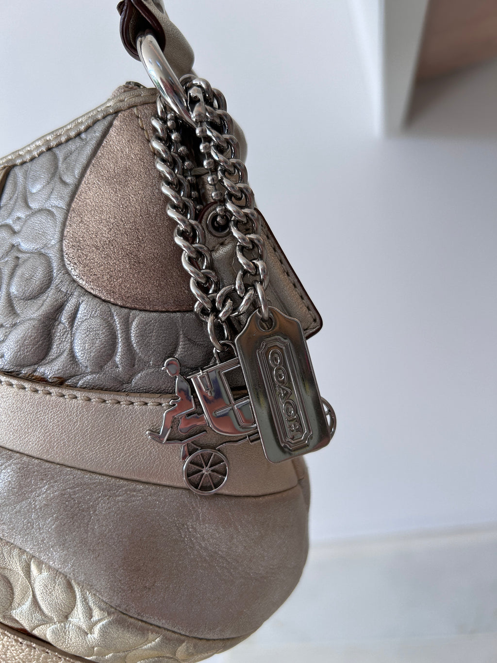 Vintage Coach metallic patchwork mini shoulder bag