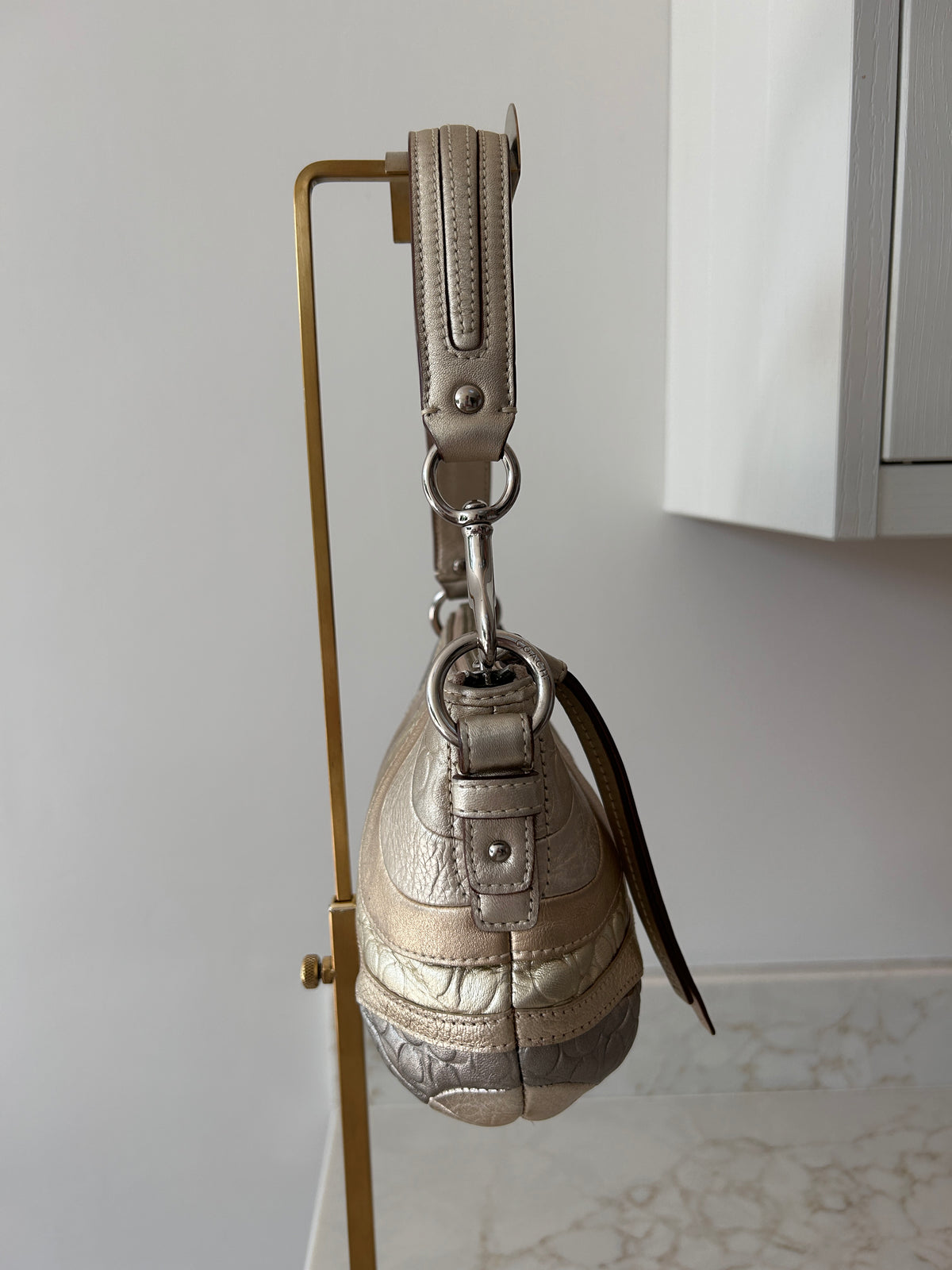 Vintage Coach metallic patchwork mini shoulder bag