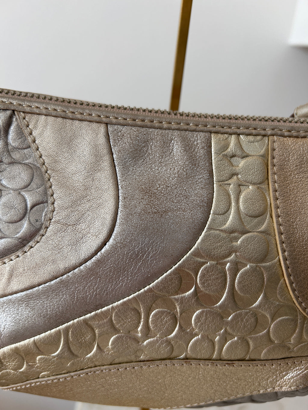 Vintage Coach metallic patchwork mini shoulder bag