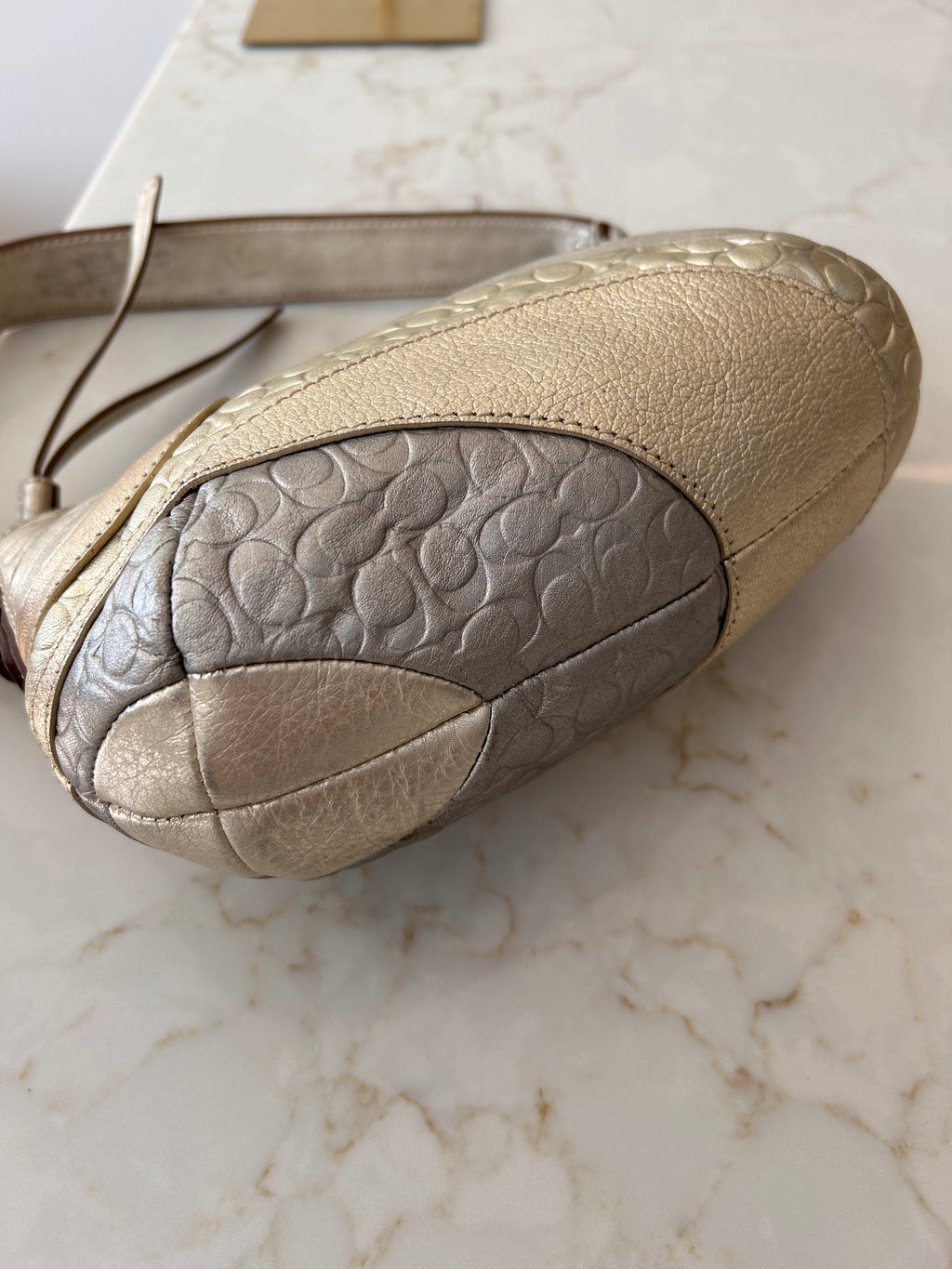 Vintage Coach metallic patchwork mini shoulder bag