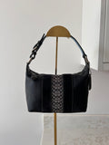 Vintage Coach black leather and suede shoulder bag
