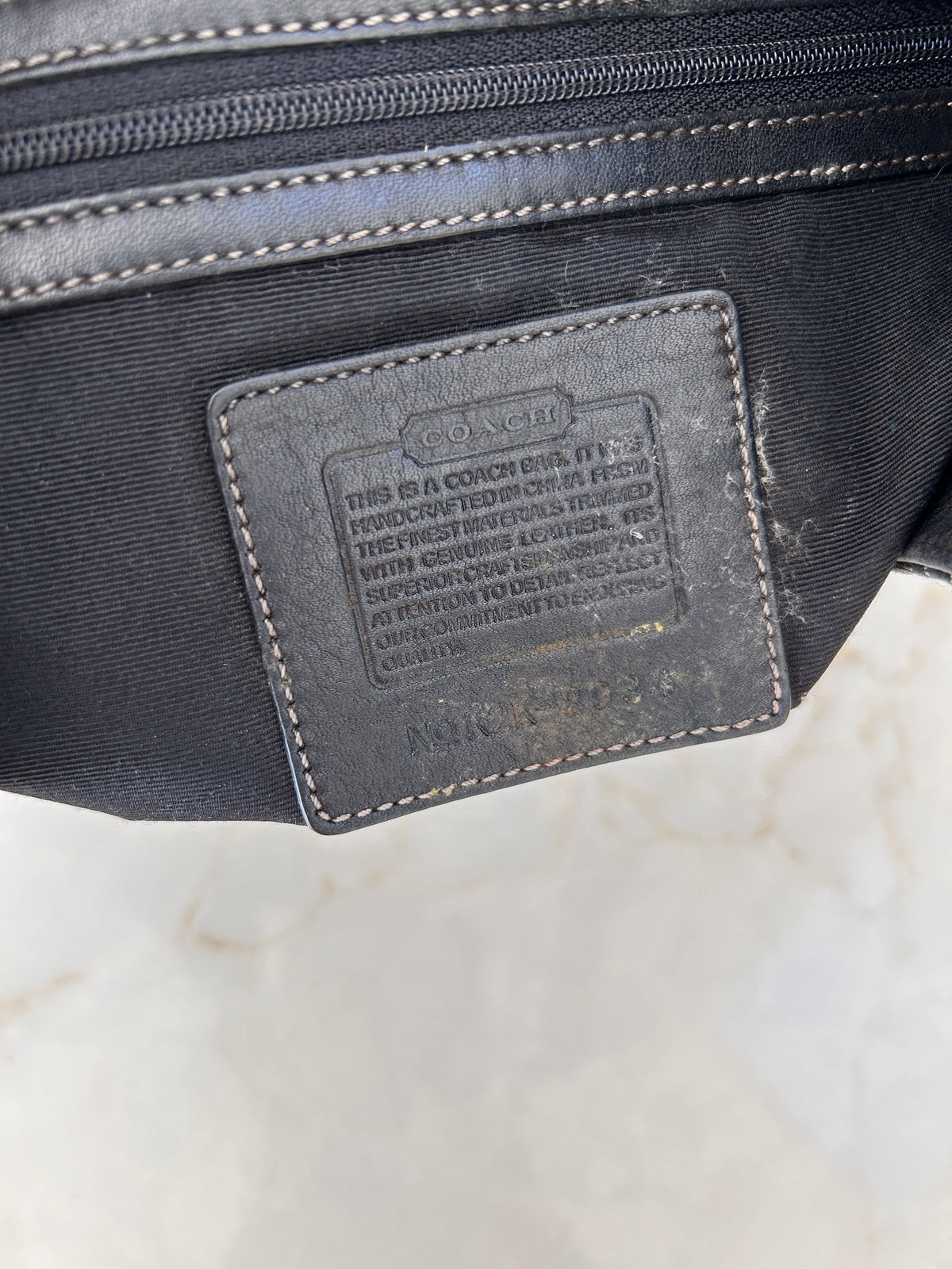 Vintage Coach monogram clip shoulder bag