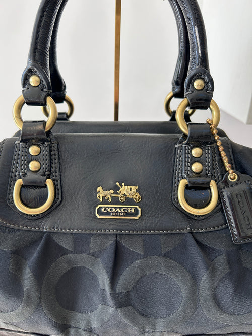 Vintage Coach Ashley black monogram handbag