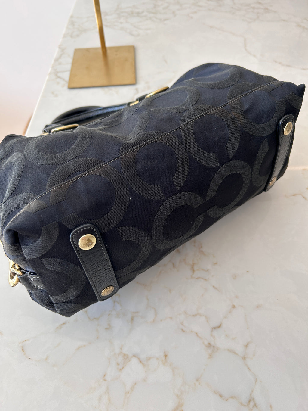 Vintage Coach Ashley black monogram handbag