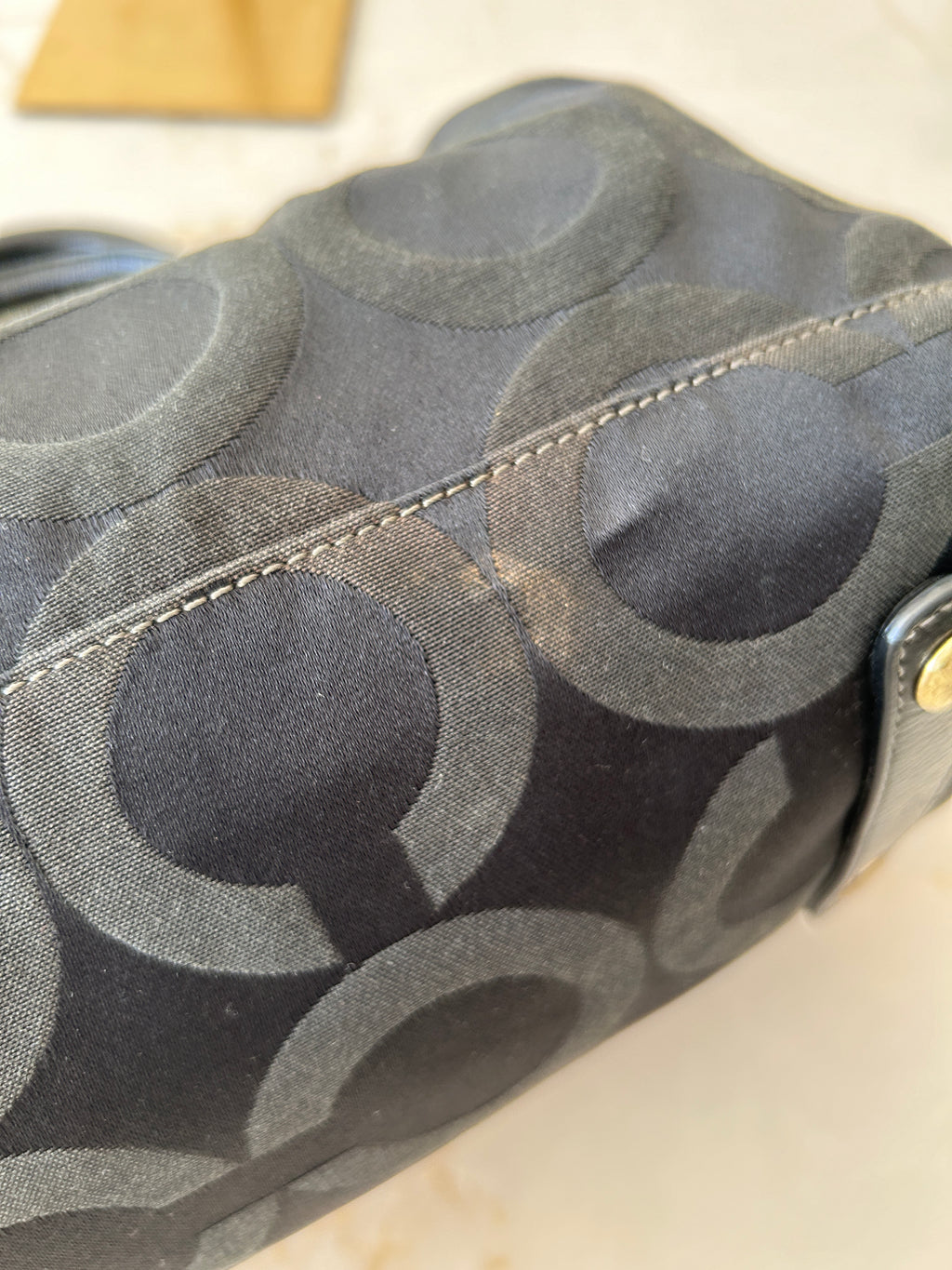 Vintage Coach Ashley black monogram handbag