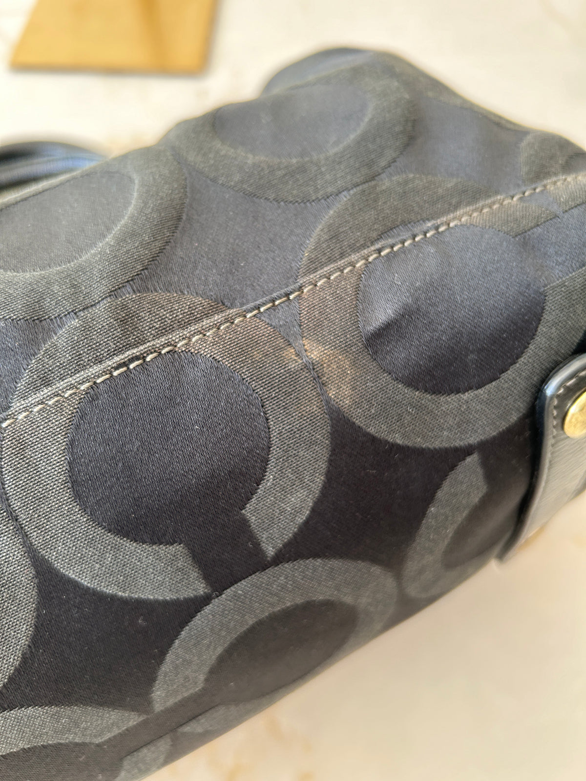 Vintage Coach Ashley black monogram handbag