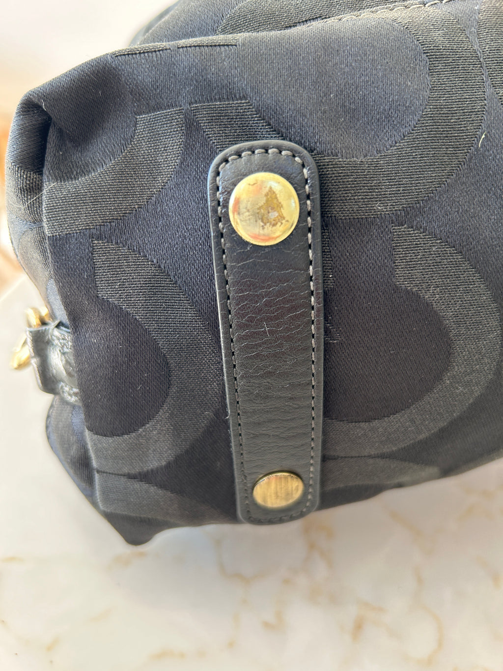 Vintage Coach Ashley black monogram handbag