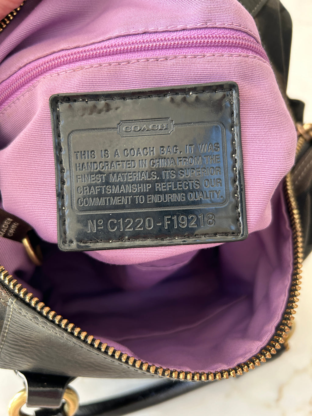 Vintage Coach Ashley black monogram handbag