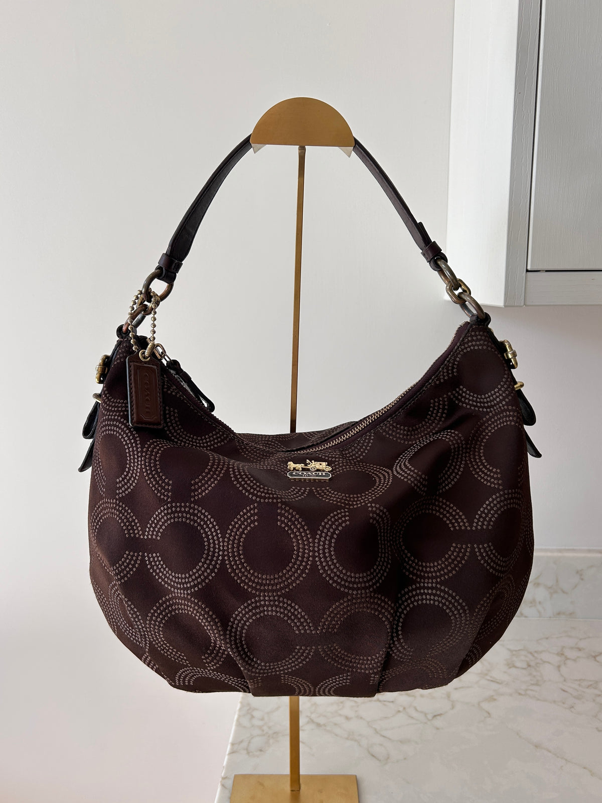 Vintage Coach chocolate brown slouchy shoulder bag