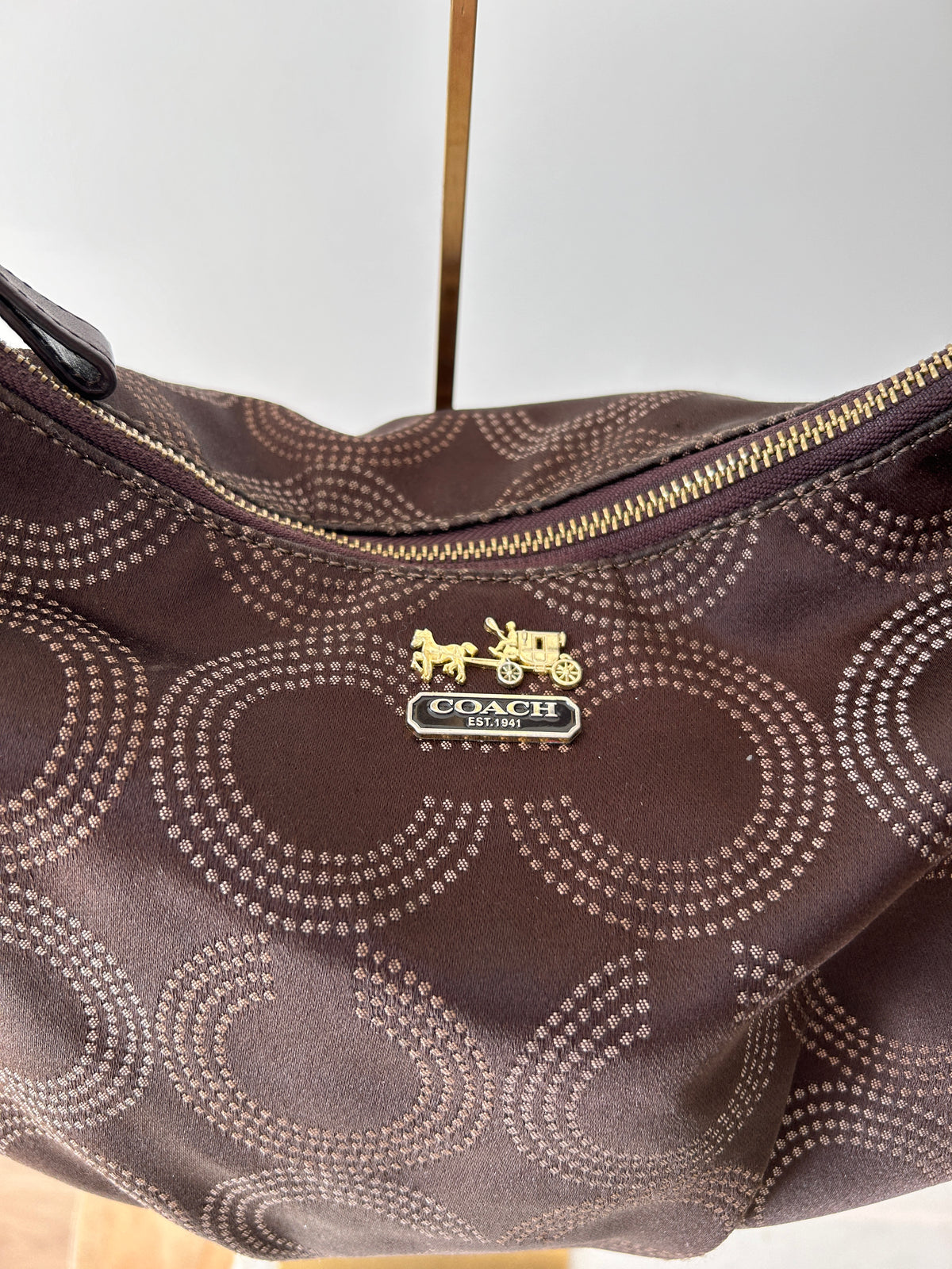 Vintage Coach chocolate brown slouchy shoulder bag