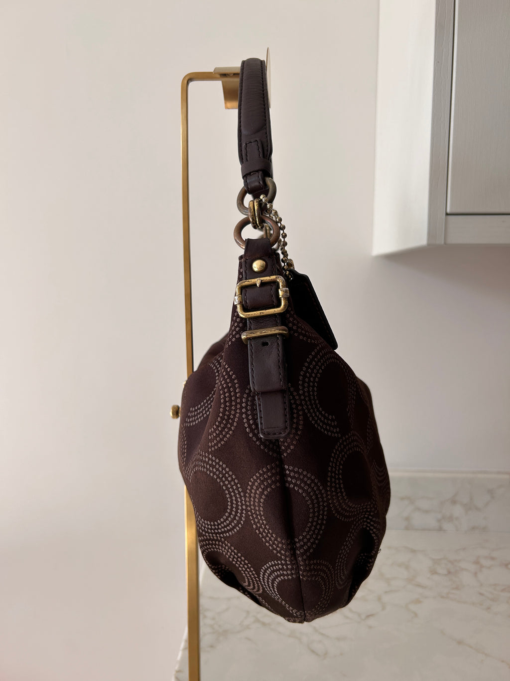 Vintage Coach chocolate brown slouchy shoulder bag