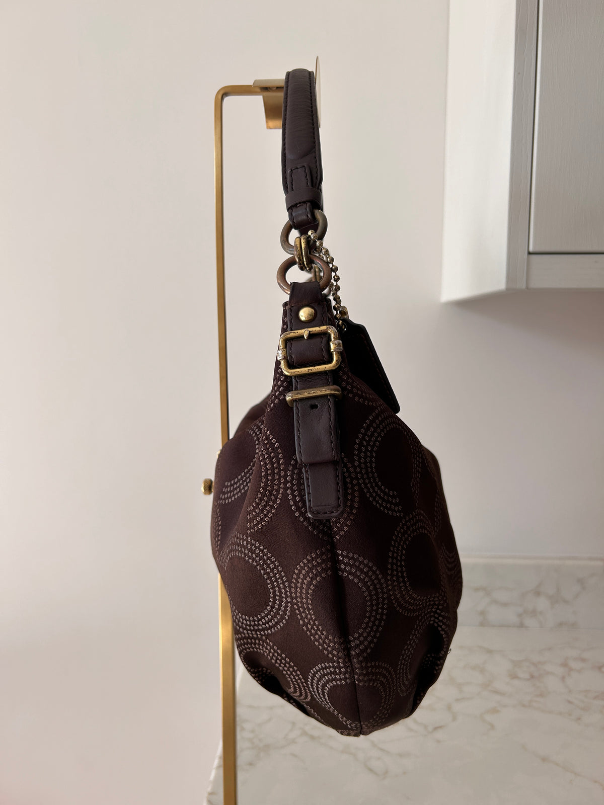 Vintage Coach chocolate brown slouchy shoulder bag