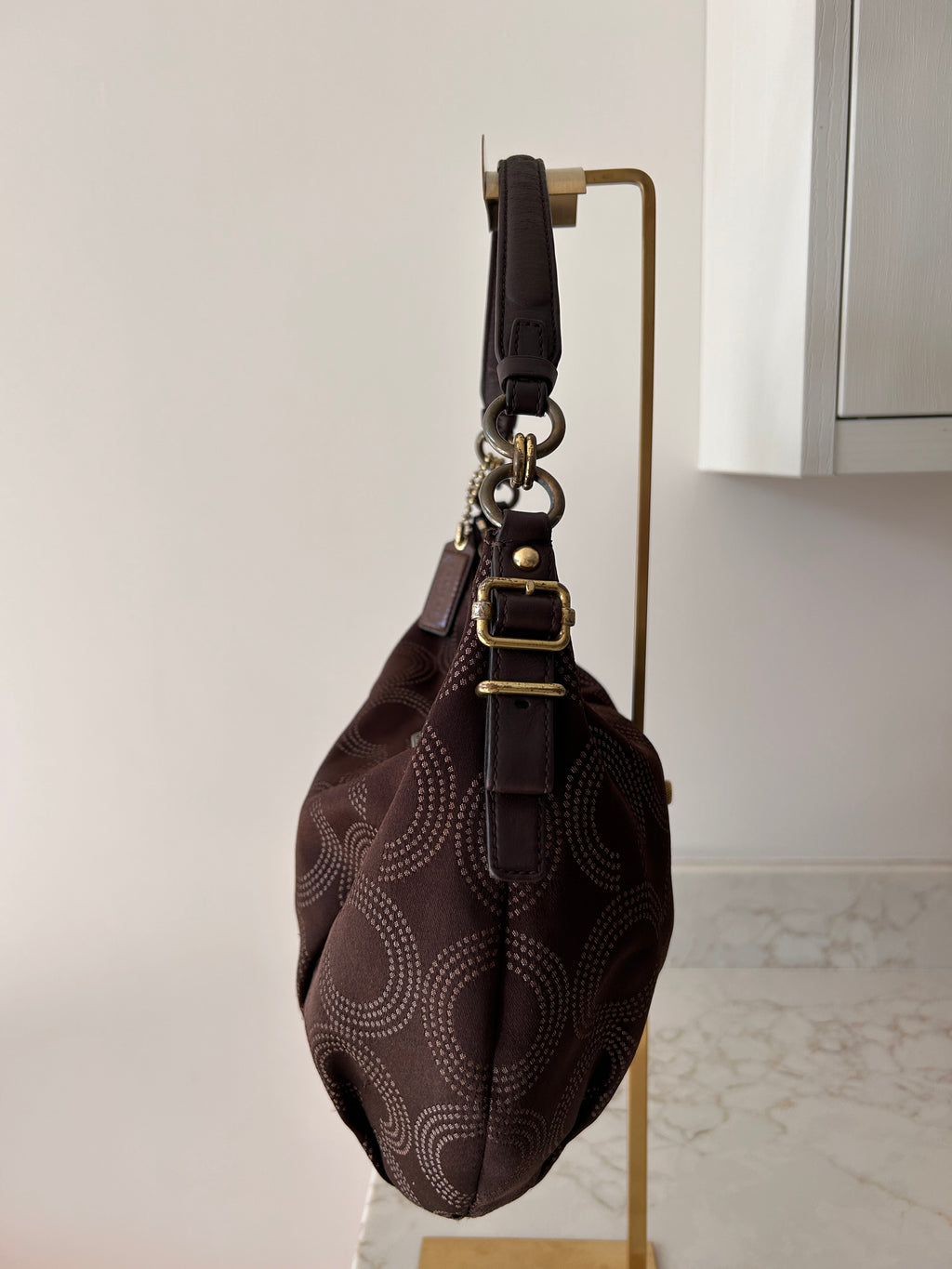 Vintage Coach chocolate brown slouchy shoulder bag