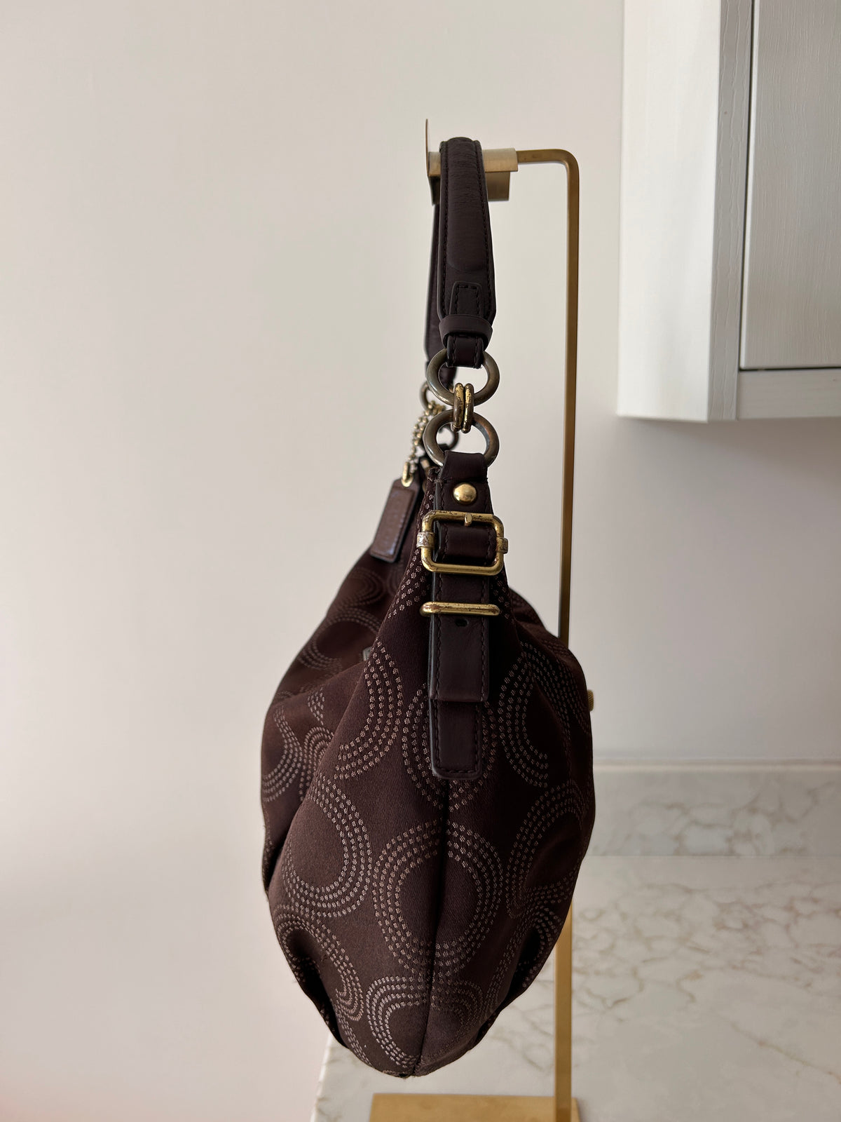 Vintage Coach chocolate brown slouchy shoulder bag
