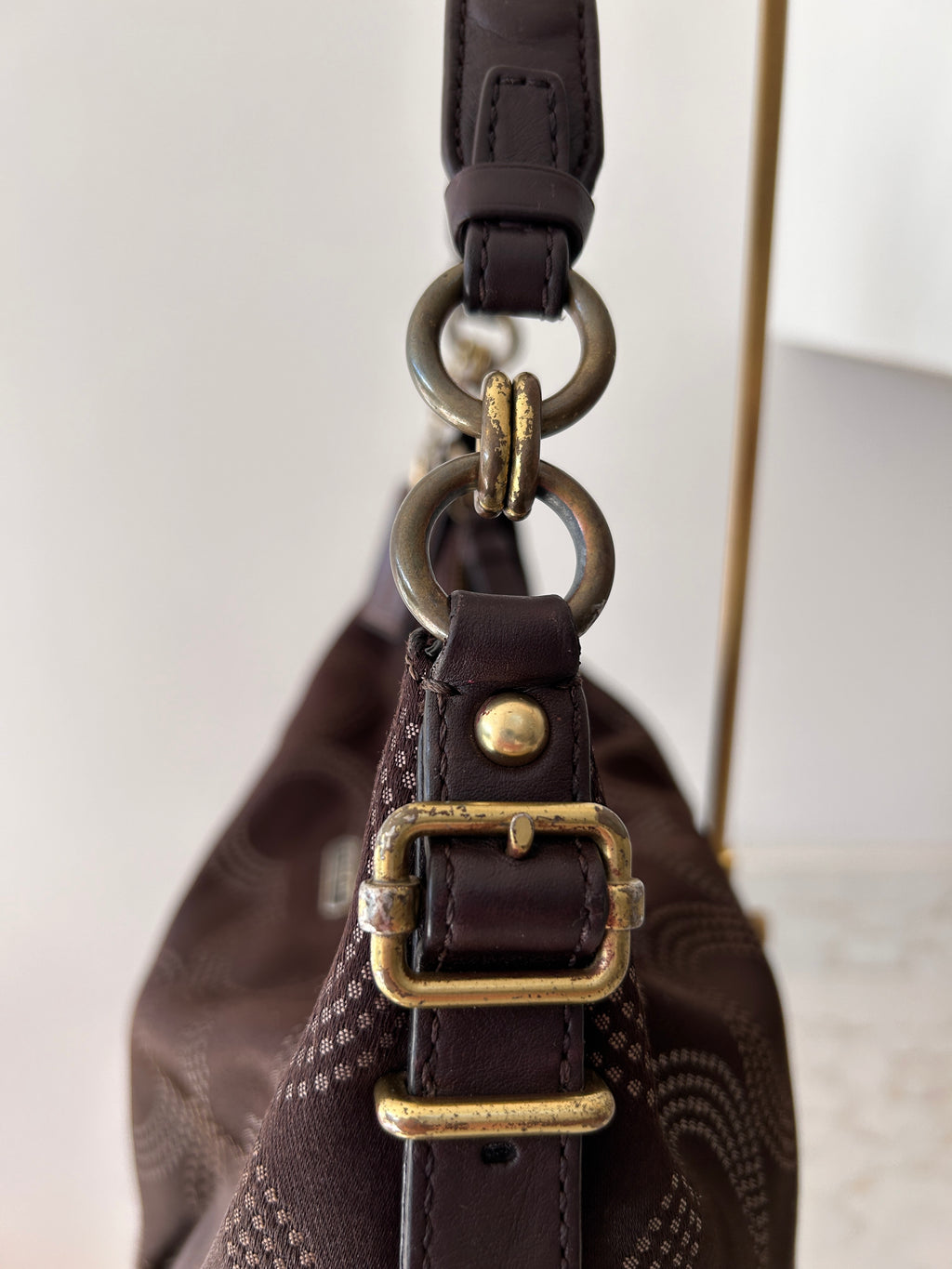 Vintage Coach chocolate brown slouchy shoulder bag