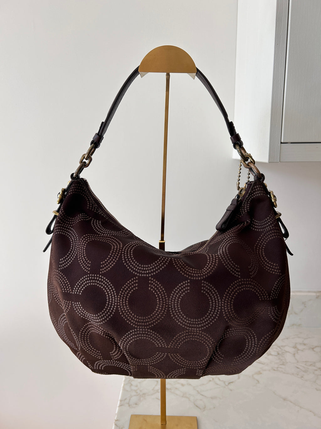Vintage Coach chocolate brown slouchy shoulder bag