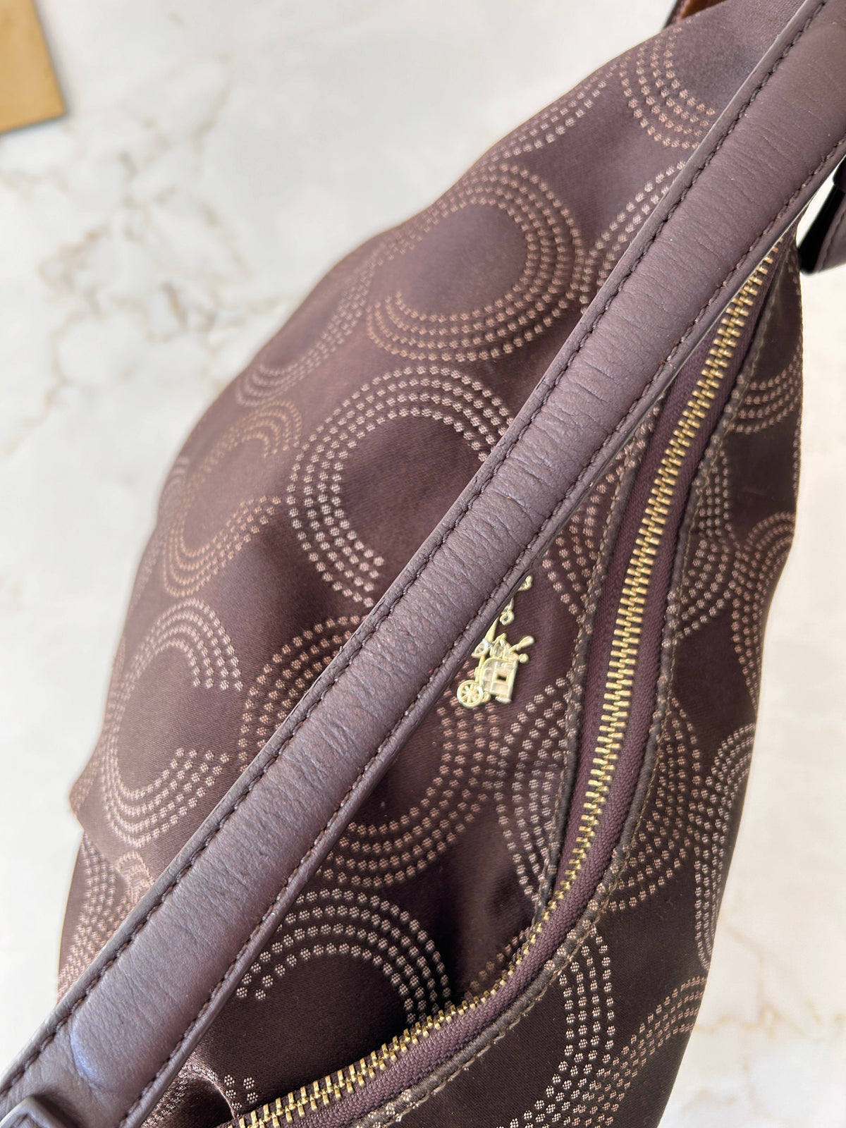 Vintage Coach chocolate brown slouchy shoulder bag