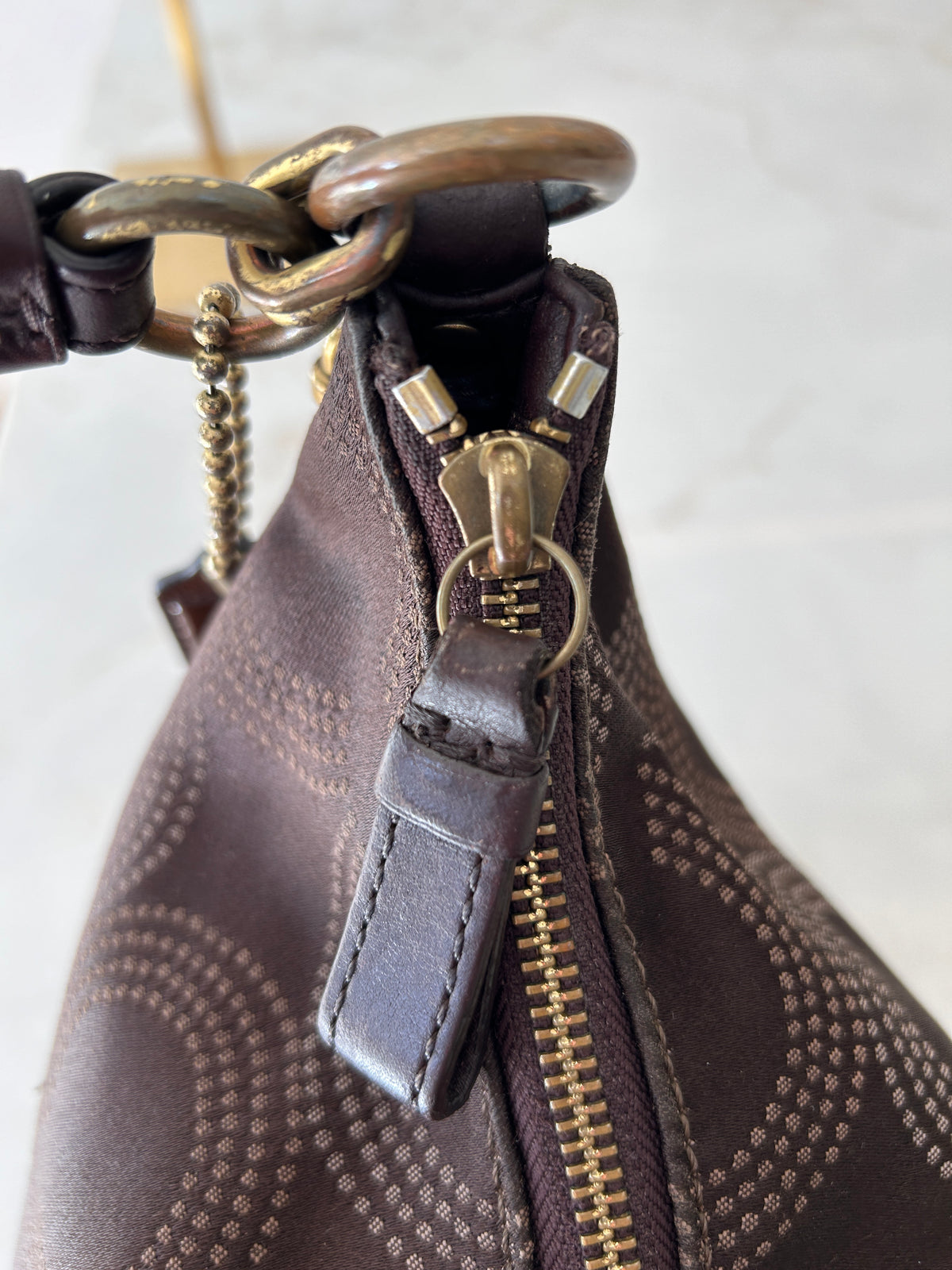 Vintage Coach chocolate brown slouchy shoulder bag