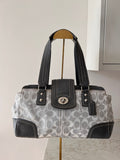 Vintage Coach Hampton turnlock grey shoulder bag
