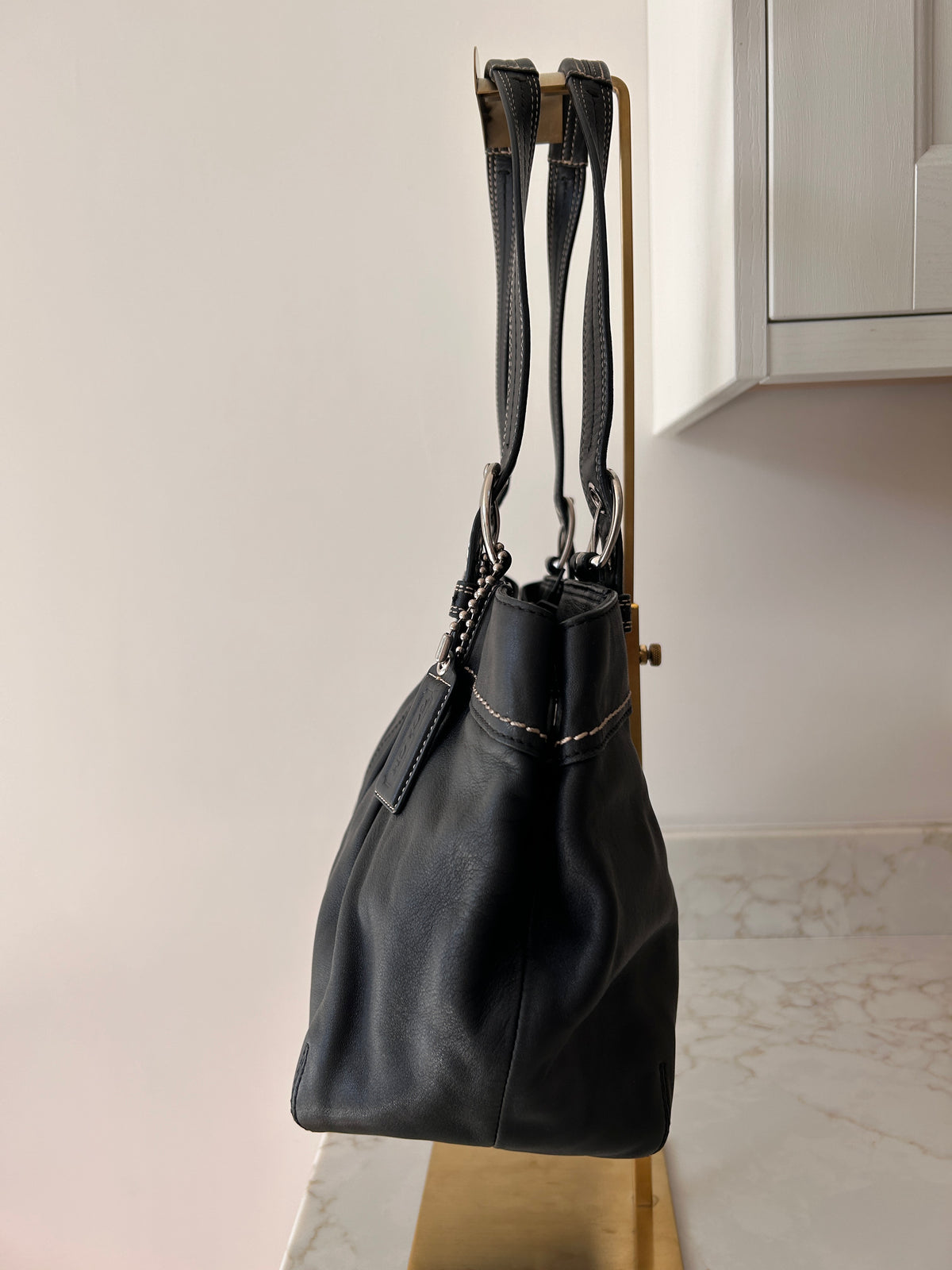 Vintage Coach Soho black leather shoulder bag