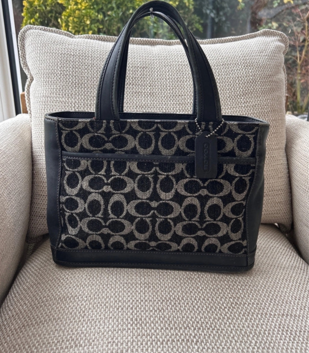 Vintage Coach wool tote bag