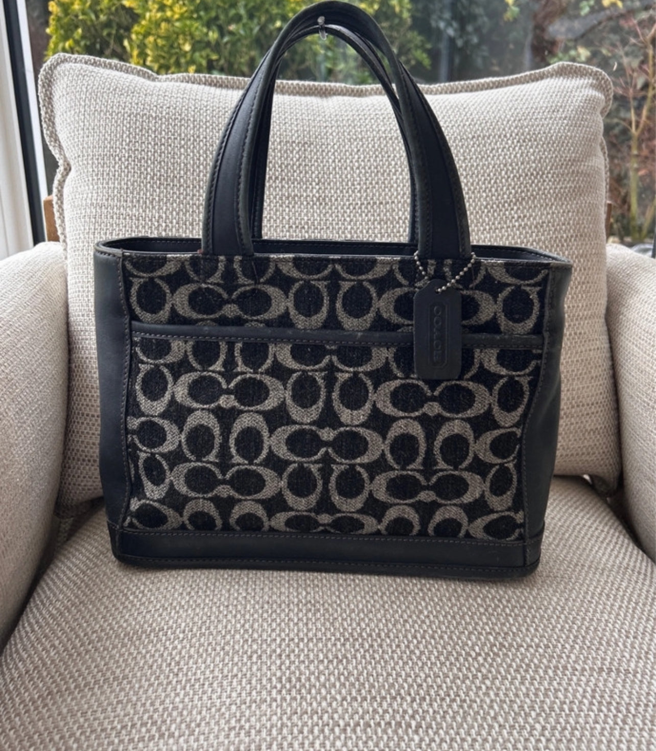 Vintage Coach wool tote bag
