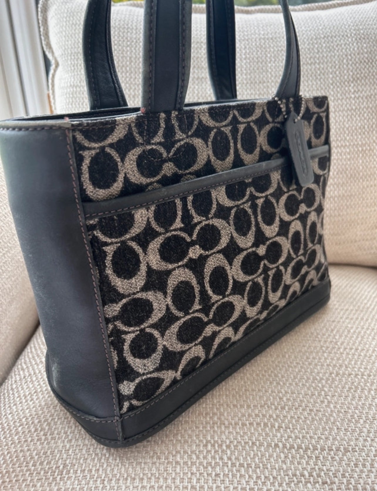 Vintage Coach wool tote bag