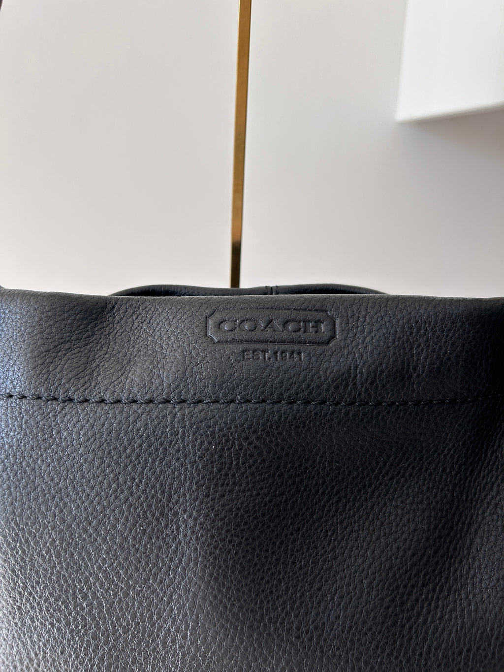 Vintage Coach black leather Carly shoulder bag